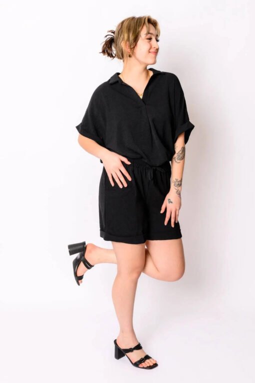 Because I Said So Dolman Sleeve Top in Black - Fashion Are Us, LLC